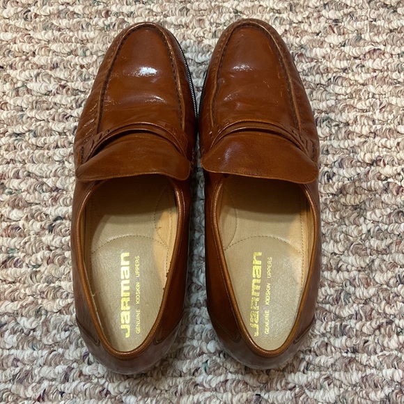 Jarman Mens Tan Genuine Kidskin Loafer Dress Shoes US 10 D brown - Picture 6 of 10